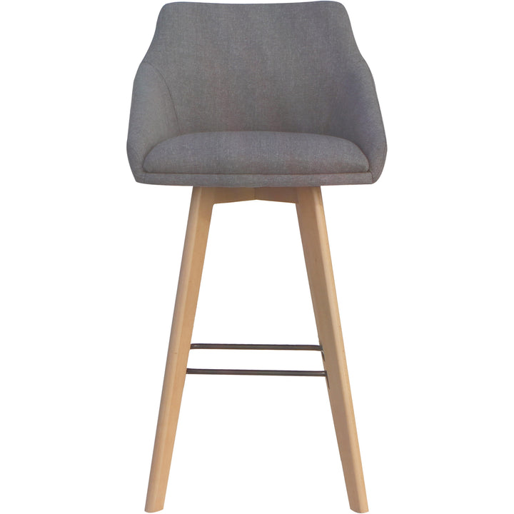 Image of Lorell 68561 Gray Flannel Mid-Century Modern Guest Stools, Four-legged Base, Gray, Armrest, 2 / Carton