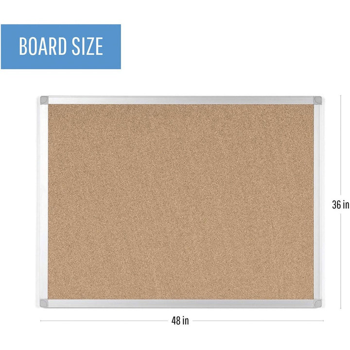 Image of Bi-silque Bulletin Board, Cork, 36"Wx48"Lx1/2"H, Multi