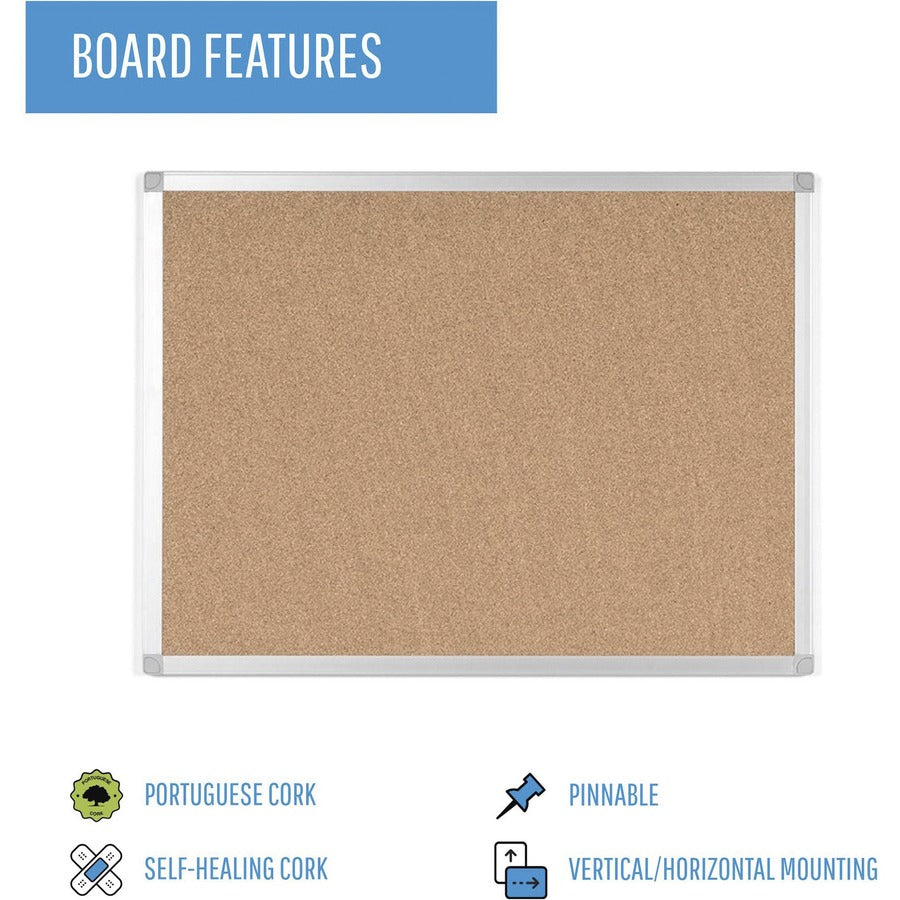 Image of Bi-silque Bulletin Board, Cork, 36"Wx48"Lx1/2"H, Multi