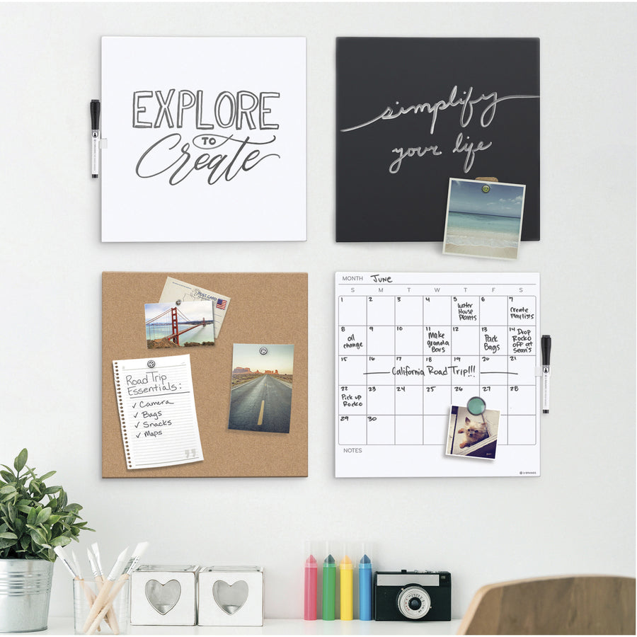 Image of U Brands Cork Board, Canvas, Frameless, 14"x7/10"x14", Natural