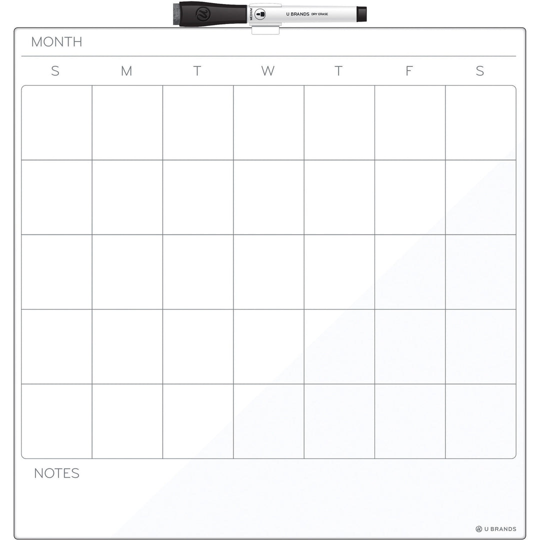 Image of U Brands Dry-Erase Board, Calendar, Magnetic, 14"Wx7/10"Lx14"H, White