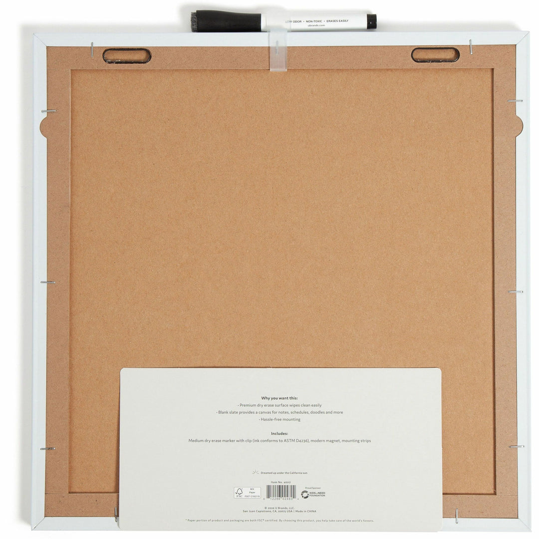Image of U Brands Dry-Erase Board, Tile, Magnetic, 14"Wx7/10"Lx14"H, White