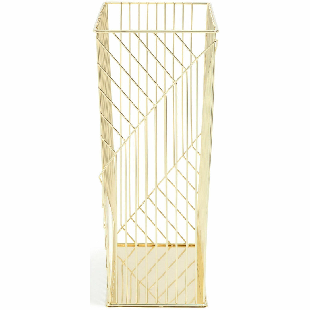 Image of U Brands Trash Can, Bent Wire, 12-1/5"Wx14-1/5"Lx6-1/10"H, Gold