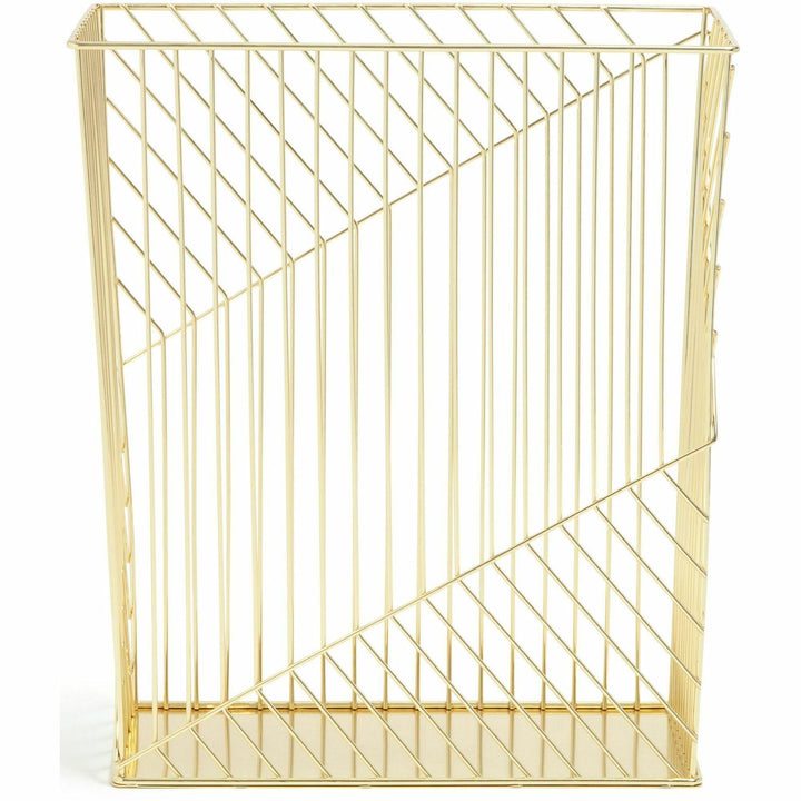Image of U Brands Trash Can, Bent Wire, 12-1/5"Wx14-1/5"Lx6-1/10"H, Gold