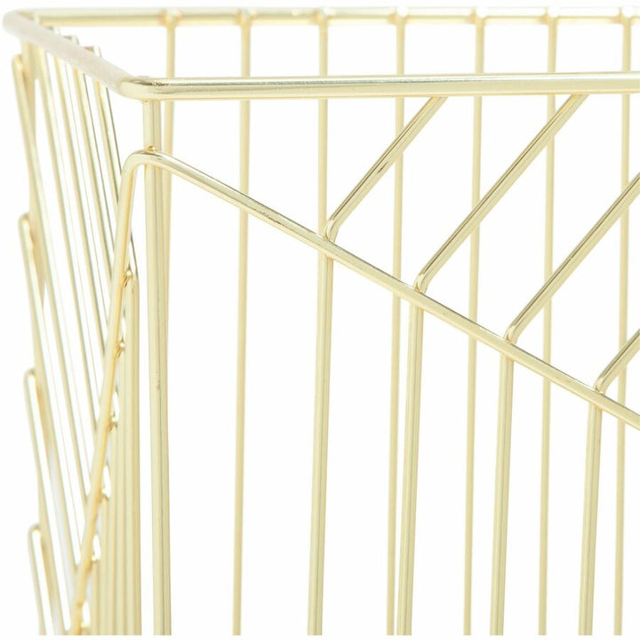 Image of U Brands Trash Can, Bent Wire, 12-1/5"Wx14-1/5"Lx6-1/10"H, Gold