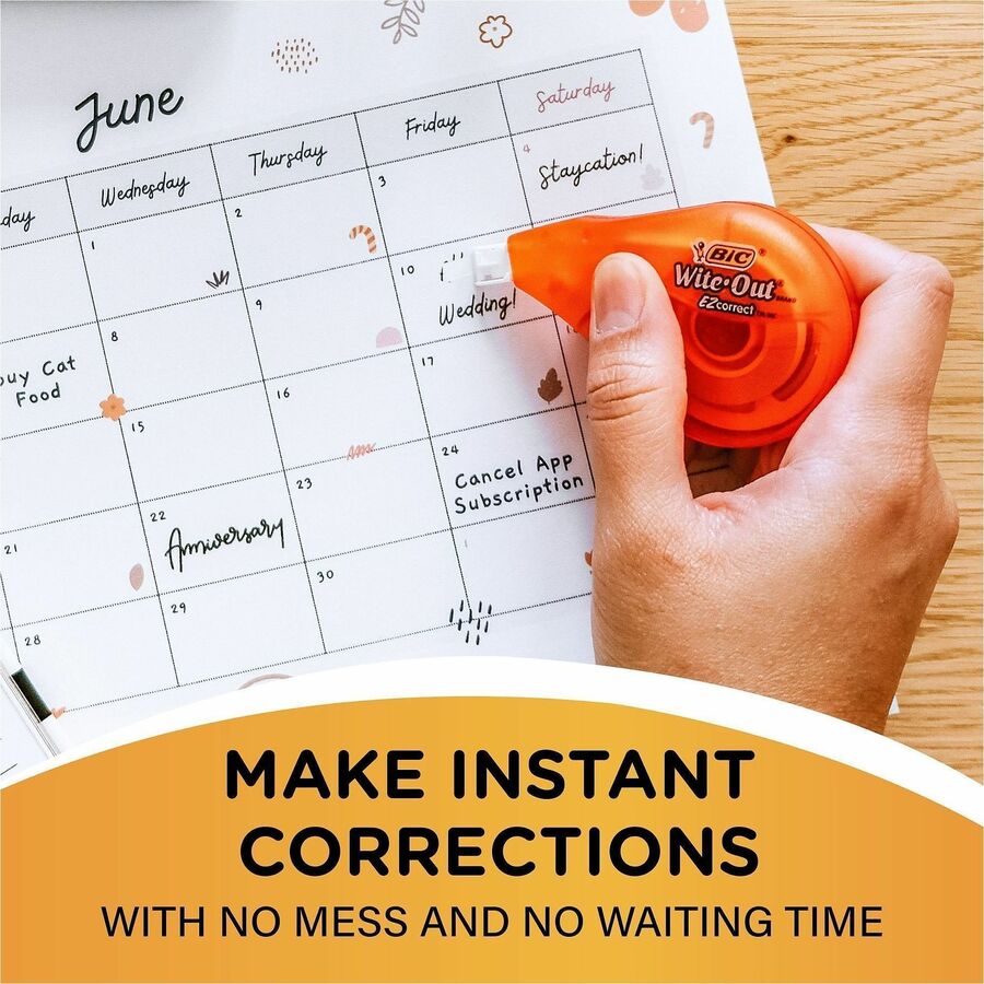 Image of BIC EZCorrect WOTAP18 Wite-Out EZ CORRECT Correction Tape