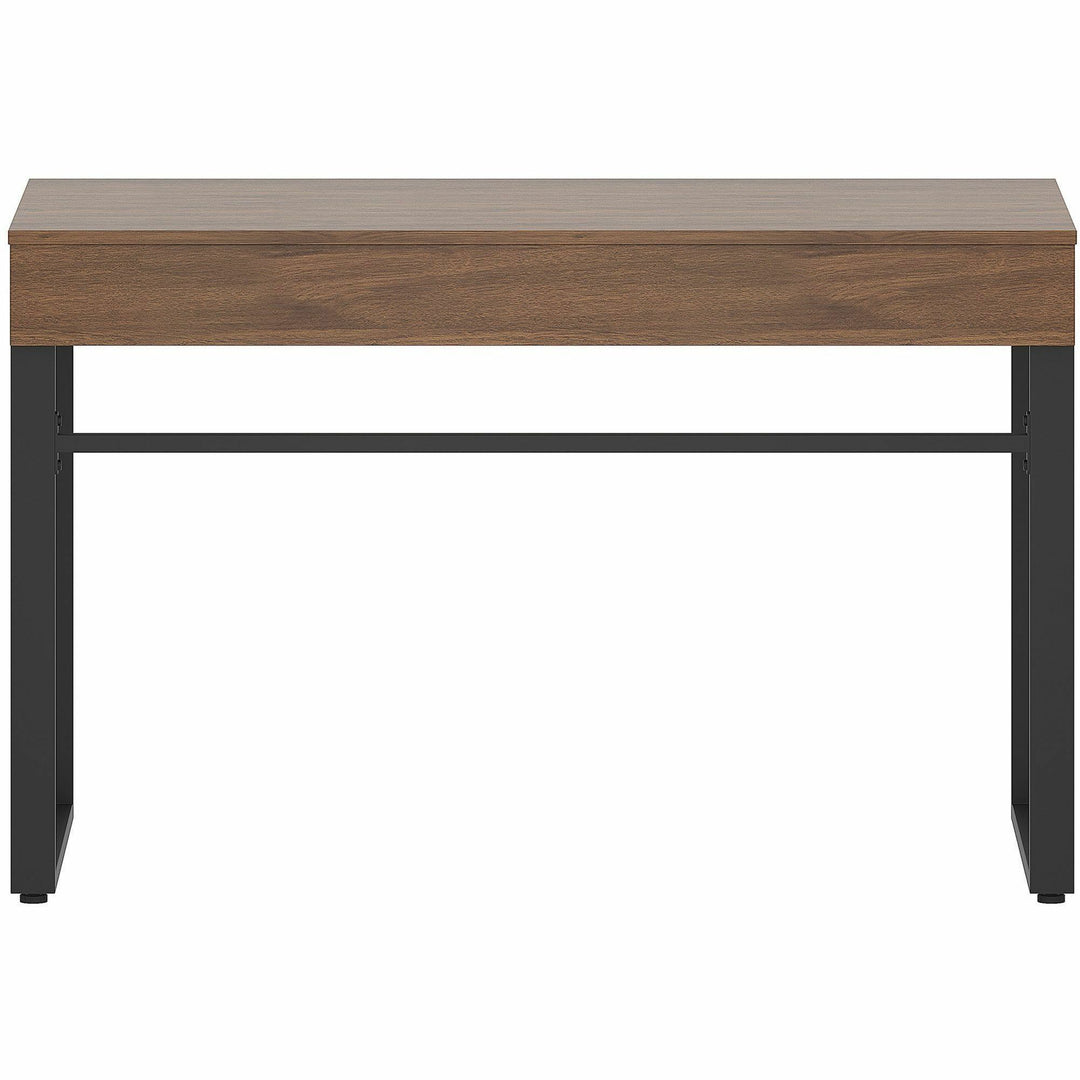 Image of Lorell Desk, Center Drawer, Steel Legs, 47"x23-1/2"x30", Walnut