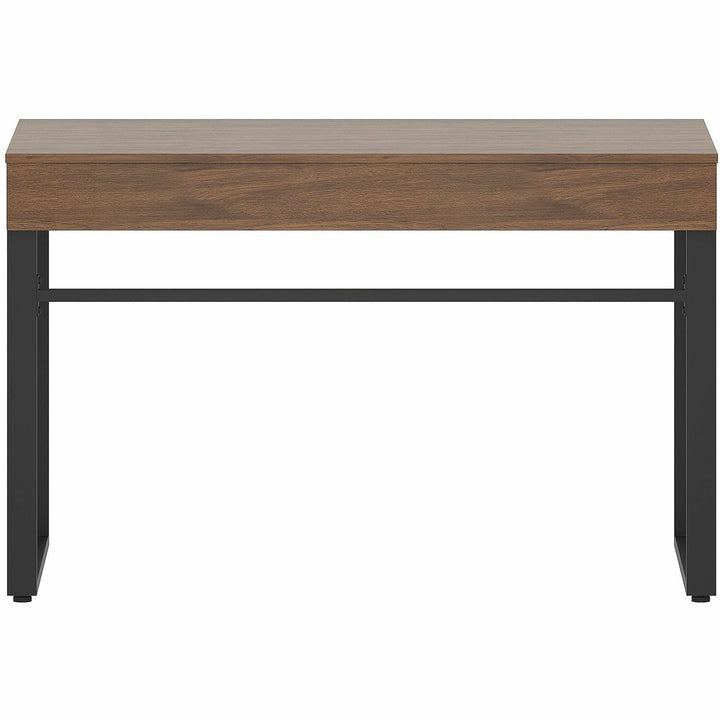 Image of Lorell Desk, Center Drawer, Steel Legs, 47"x23-1/2"x30", Walnut