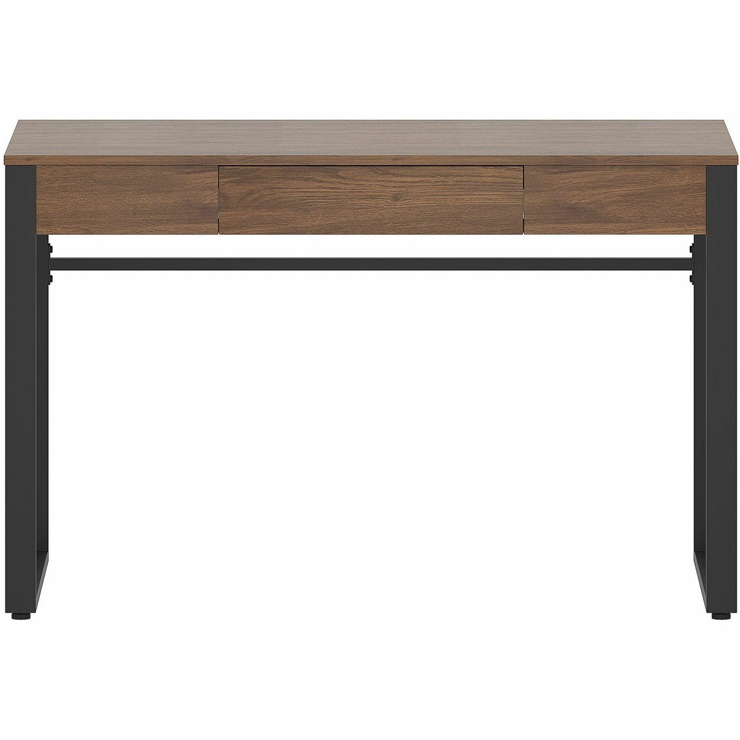 Image of Lorell Desk, Center Drawer, Steel Legs, 47"x23-1/2"x30", Walnut