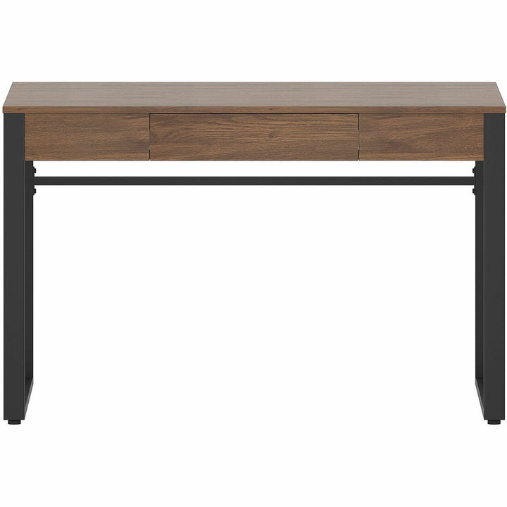 Image of Lorell Desk, Center Drawer, Steel Legs, 47"x23-1/2"x30", Walnut