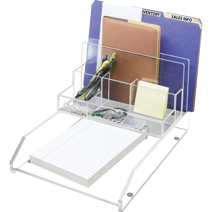Image of Kantek Acrylic Desk Organizer, File Sort, 10-3/5"x11"x6-1/2", CL
