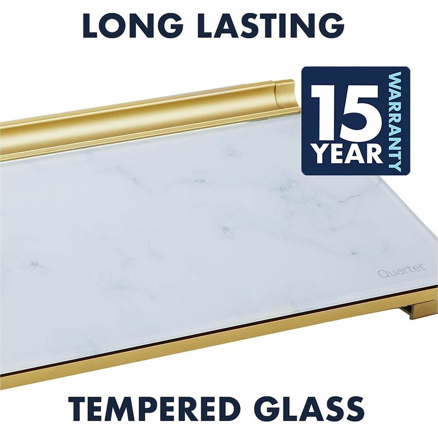 Image of Quartet® Glass Dry Erase Desktop Computer Pad, 18" x 6", Marble Surface