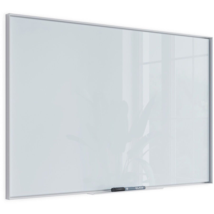 Image of U Brands Dry-Erase Board,Glass,Aluminum Frame,36"x24",White