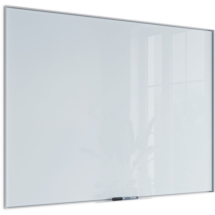 Image of U Brands Dry-Erase Board,Glass,Aluminum Frame,47"x36",White