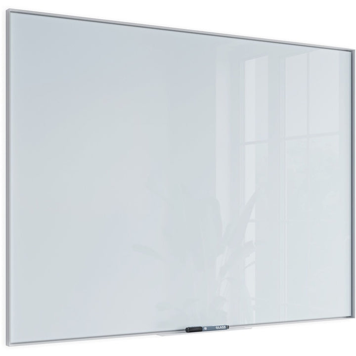Image of U Brands Dry-Erase Board,Glass,Aluminum Frame,47"x36",White