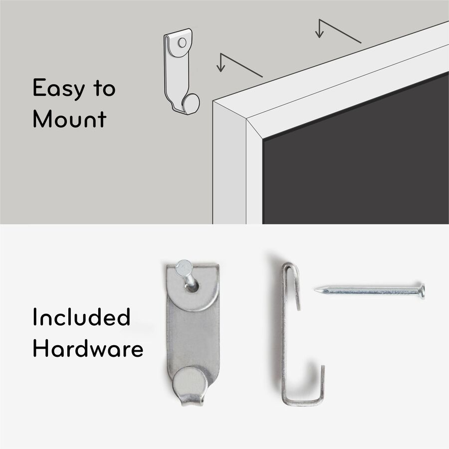 Image of U Brands Magnetic Dry Erase Board with Wood Frame, 36" x 24" (Actual Size: 35" x 23"), White Surface, Black Wood Frame