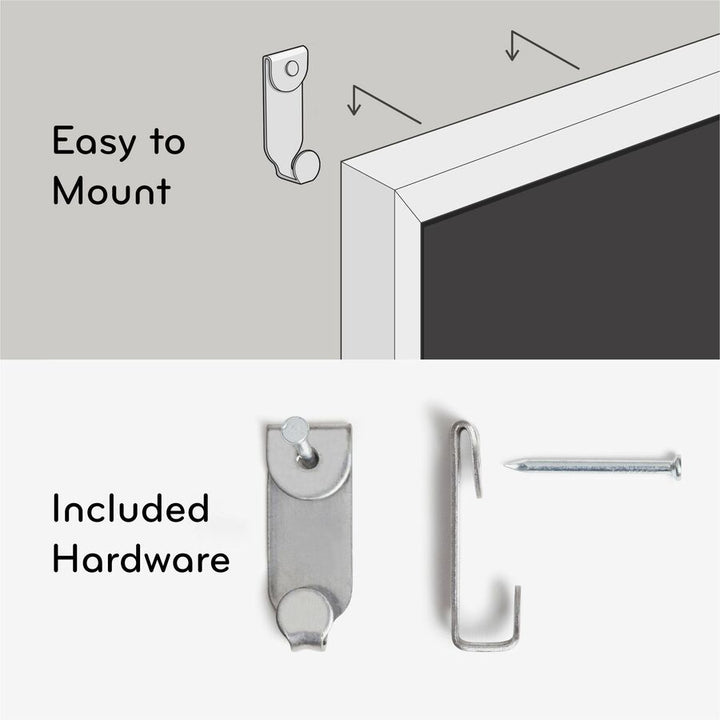 Image of U Brands Magnetic Dry Erase Board with Wood Frame, 36" x 24" (Actual Size: 35" x 23"), White Surface, Black Wood Frame