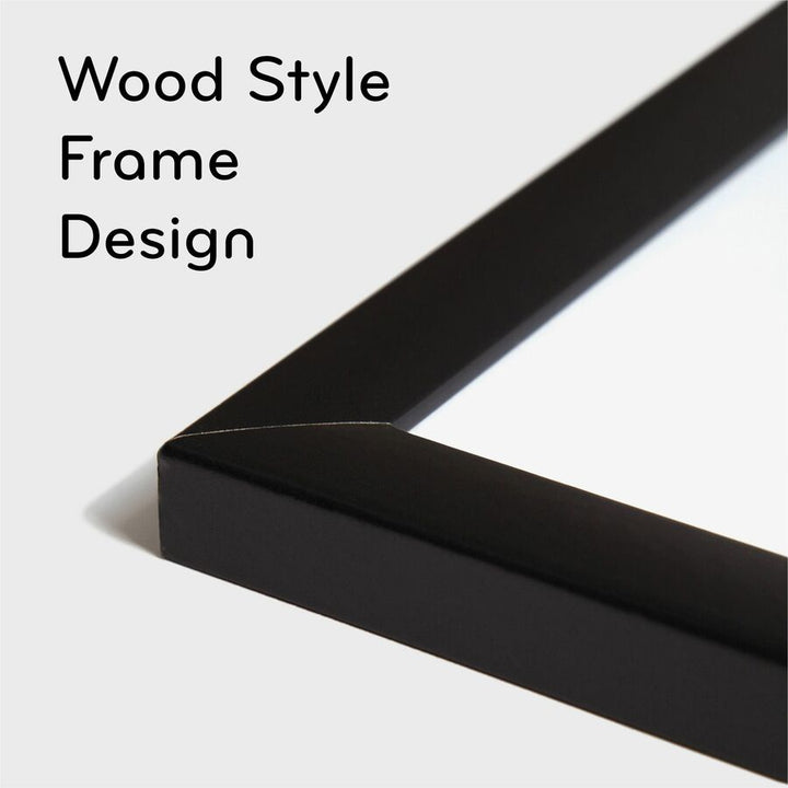 Image of U Brands Magnetic Dry Erase Board with Wood Frame, 36" x 24" (Actual Size: 35" x 23"), White Surface, Black Wood Frame