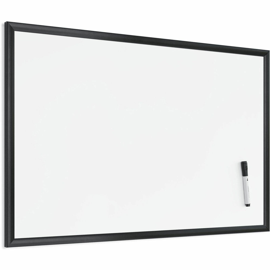 Image of U Brands Magnetic Dry Erase Board with Wood Frame, 36" x 24" (Actual Size: 35" x 23"), White Surface, Black Wood Frame