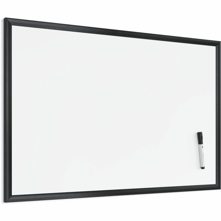 Image of U Brands Magnetic Dry Erase Board with Wood Frame, 36" x 24" (Actual Size: 35" x 23"), White Surface, Black Wood Frame