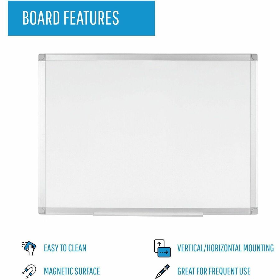 Image of Bi-silque Dry-Erase Board, Magnetic, 36"Wx48"Lx1/2"H, AM Frame