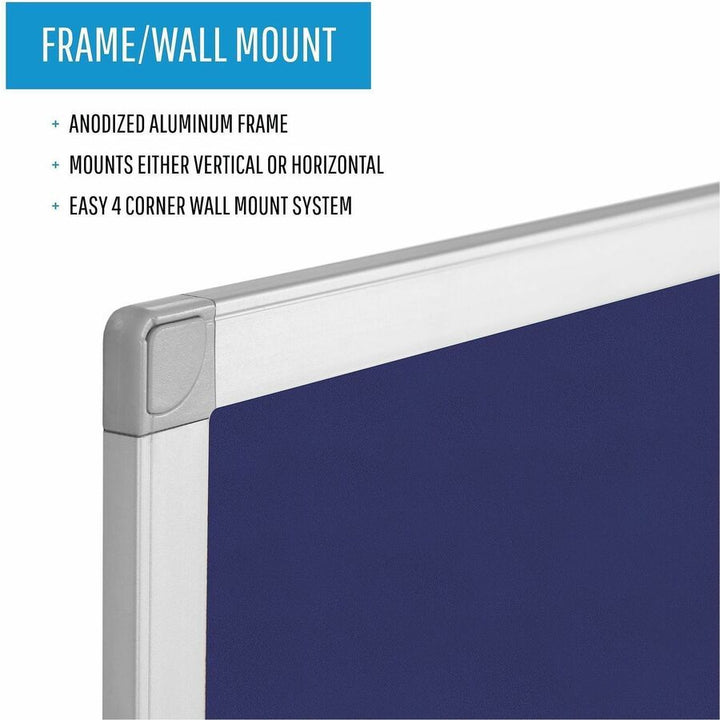 Image of Bi-silque Bulletin Board, Blue Fabric, 36"Wx48"Lx1/2"H, Blue