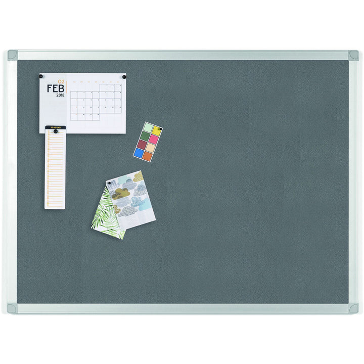 Image of Bi-silque Bulletin Board, Gray Fabric, 24"Wx36"Lx1/2"H, Gray