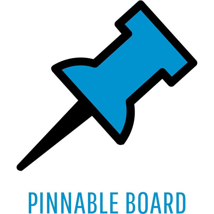 Image of Bi-silque Bulletin Board, Gray Fabric, 24"Wx36"Lx1/2"H, Gray