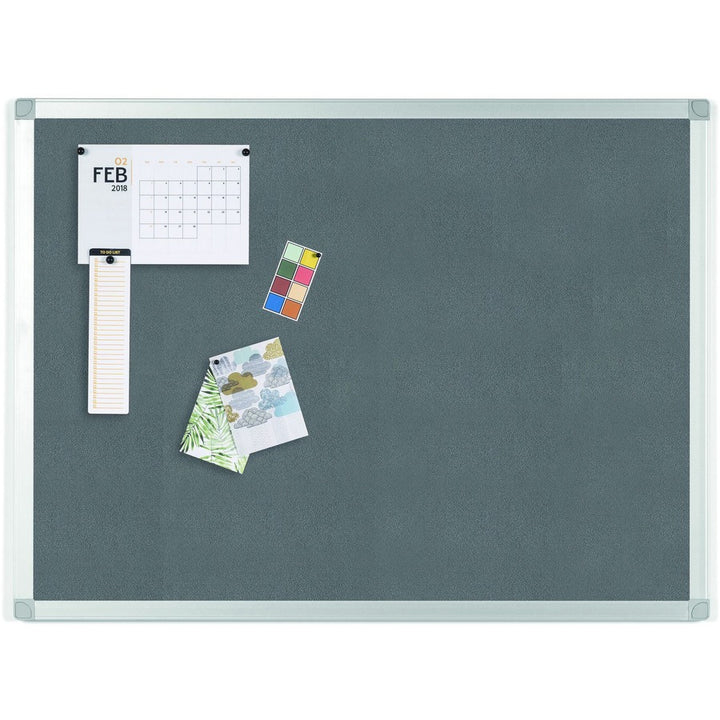 Image of Bi-silque Bulletin Board, Gray Fabric, 36"Wx48"Lx1/2"H, Gray
