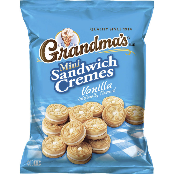 Image of Quaker® Cookies, Mini Sandwich Cremes, Vanilla, 2.12 oz, 60/CT, Blue