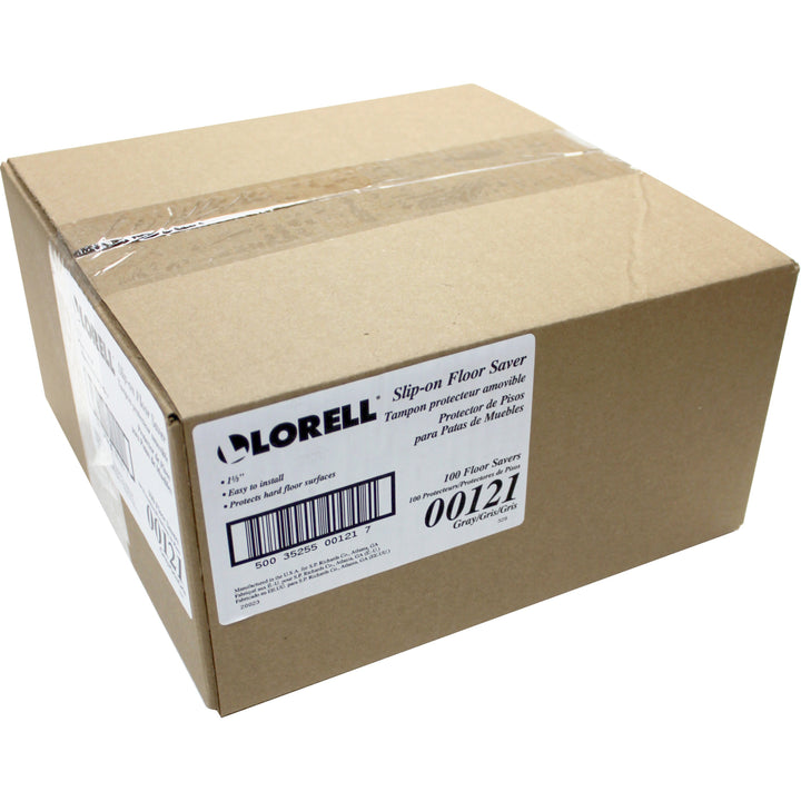 Image of Lorell Floor Protectors, Slip-On, 1"to1-3/8" Round Legs, 100/BX, GY