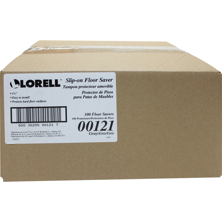 Image of Lorell Floor Protectors, Slip-On, 1"to1-3/8" Round Legs, 100/BX, GY