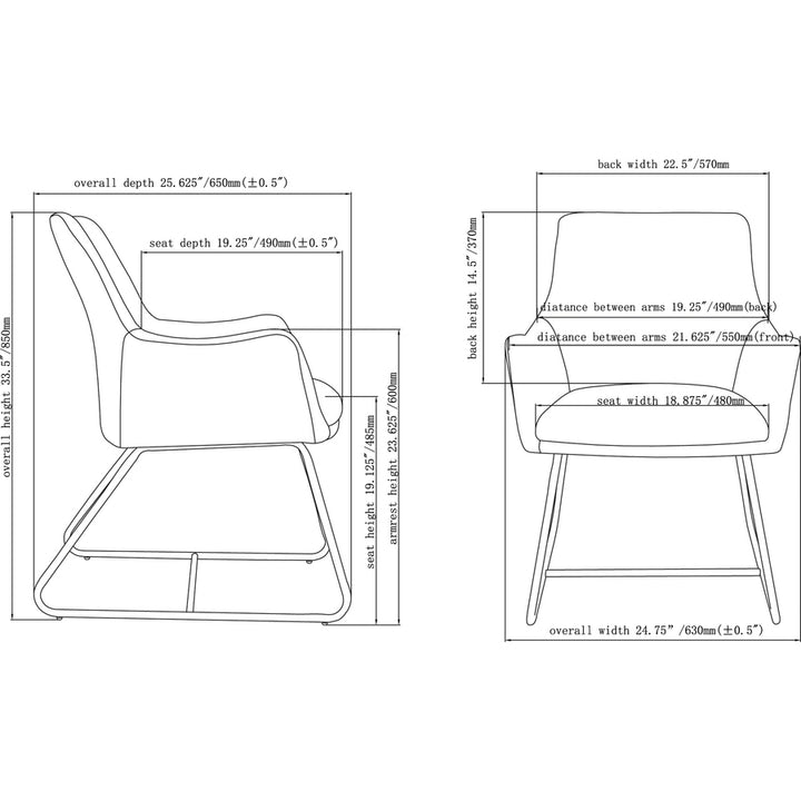 Image of Lorell Guest Chair, Flannel Fabric, 25-1/8"x26-1/8"x33-1/2", Gray
