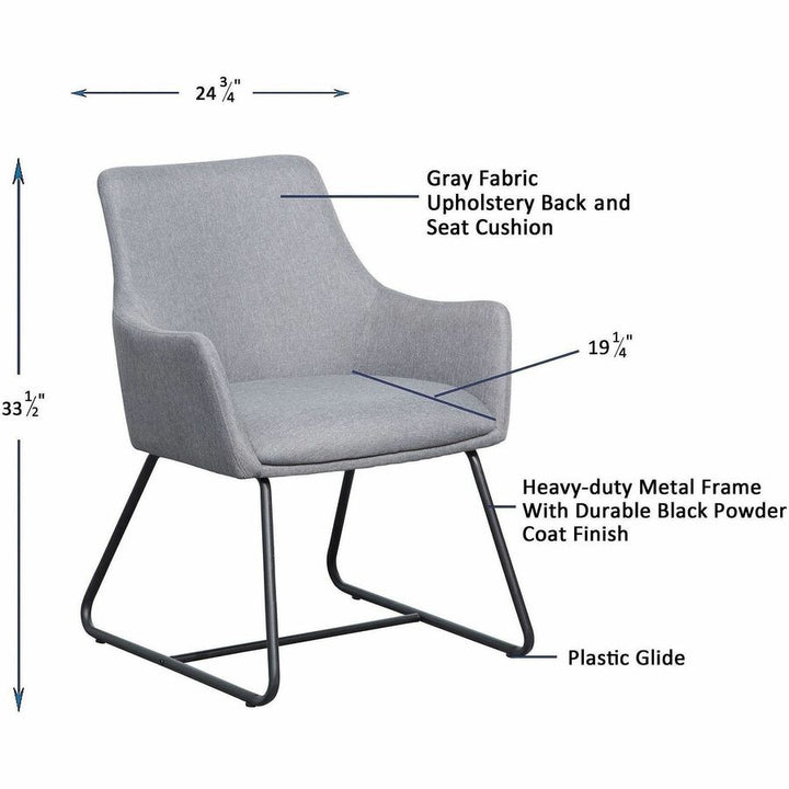 Image of Lorell Guest Chair, Flannel Fabric, 25-1/8"x26-1/8"x33-1/2", Gray