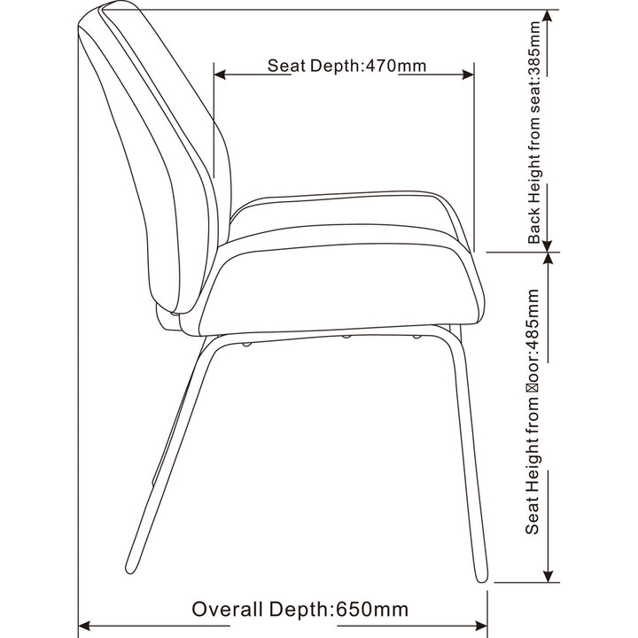 Image of Lorell Guest Chair, U-shaped Seat, Leather, 22"x20-3/4"x31-1/2",BK
