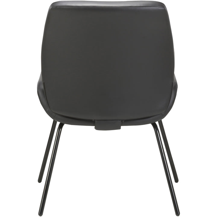 Image of Lorell Guest Chair, U-shaped Seat, Leather, 22"x20-3/4"x31-1/2",BK
