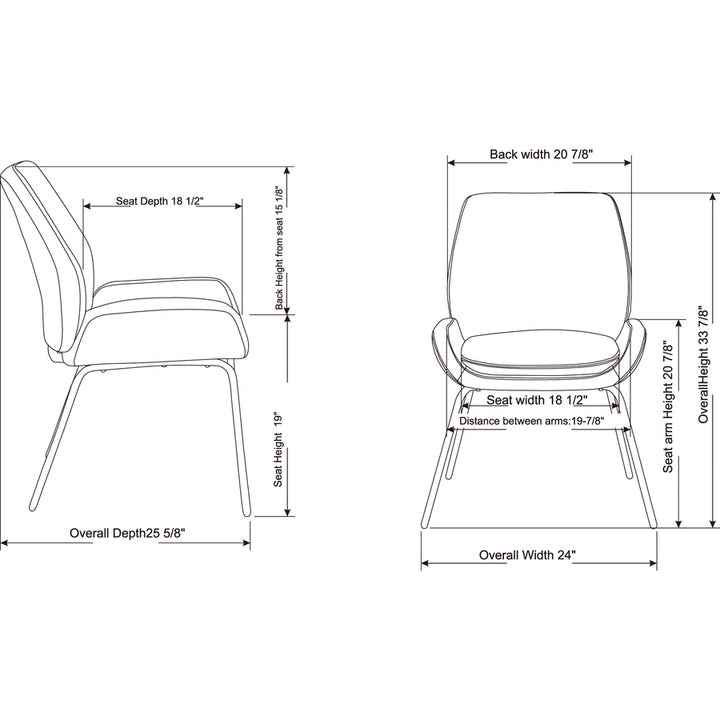 Image of Lorell Guest Chair, U-shaped Seat, Leather, 22"x20-3/4"x31-1/2",BK