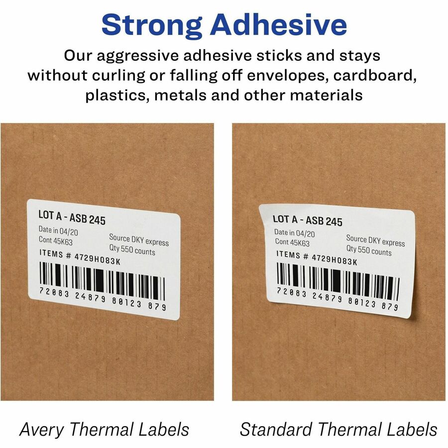 Image of Avery® Multipurpose Thermal Labels, 3.5 x 1.3, White, 350/Roll, 2 Rolls/Box