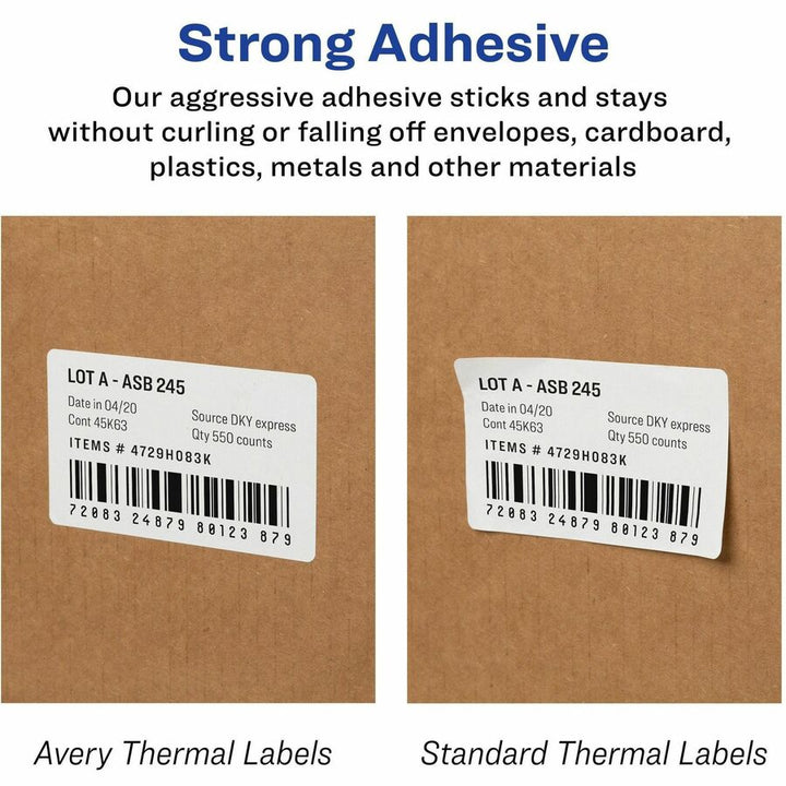 Image of Avery® Multipurpose Thermal Labels, 3.5 x 1.3, White, 350/Roll, 2 Rolls/Box