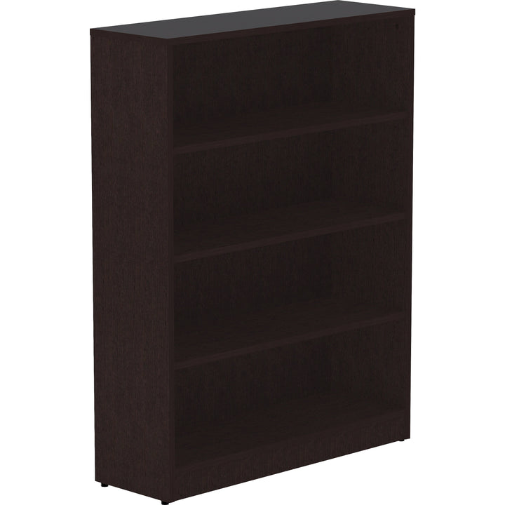 Image of Lorell Bookcase, 4-Shelf, 3 Adj Shelves, 36"x12"x48", Espresso