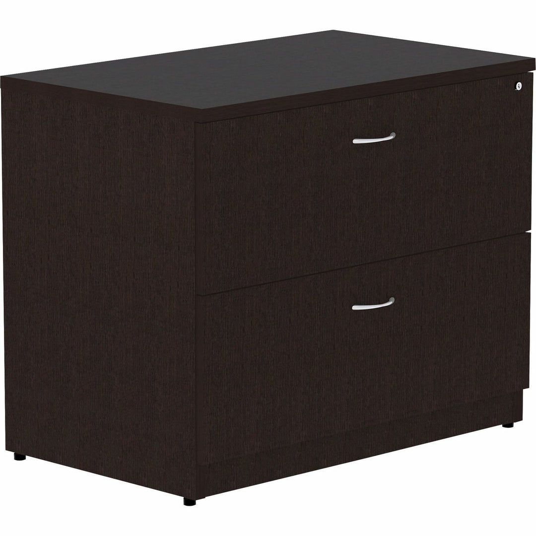 Image of Lorell Lateral File, 2 Drawer, Locking, 36"x22"x29-1/2", Espresso