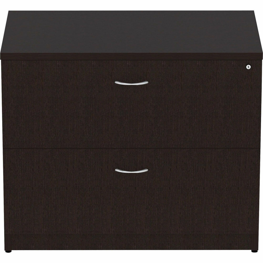 Image of Lorell Lateral File, 2 Drawer, Locking, 36"x22"x29-1/2", Espresso