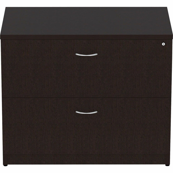 Image of Lorell Lateral File, 2 Drawer, Locking, 36"x22"x29-1/2", Espresso