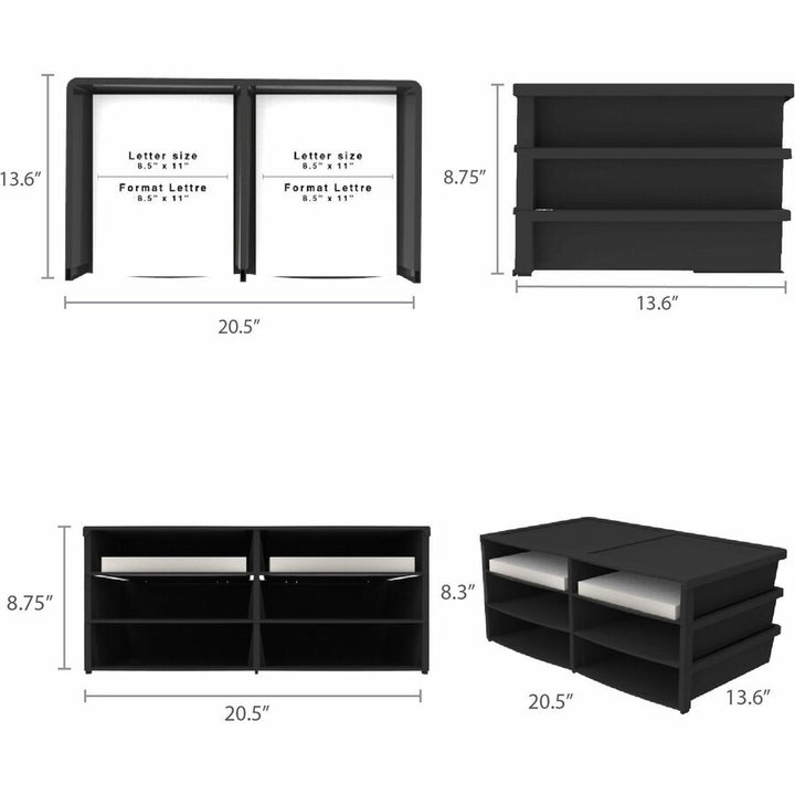 Image of Storex Literature Organizer, 13-3/5"Wx20-1/2"Lx8-7/10"H, Black