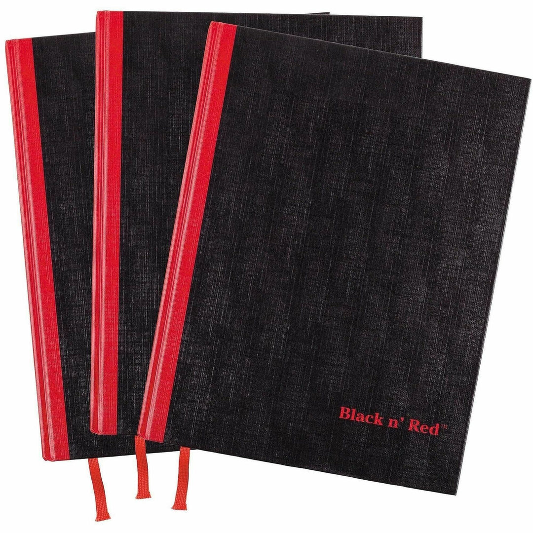 Image of Black N' Red/John Dickinson Notebook, Casebound, 8-1/2"Wx1-7/10"Lx12"H, 3/PK, Black/Red