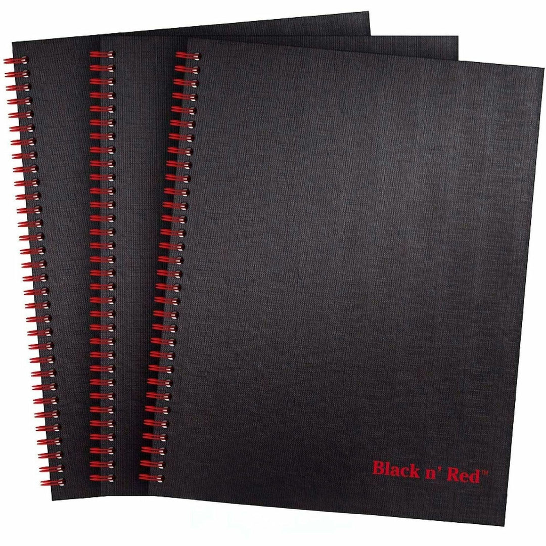 Image of Black N' Red/John Dickinson Notebook, Double-Wire, 8-1/2"Wx1-7/10"Lx12"H, 3/PK, BK/R