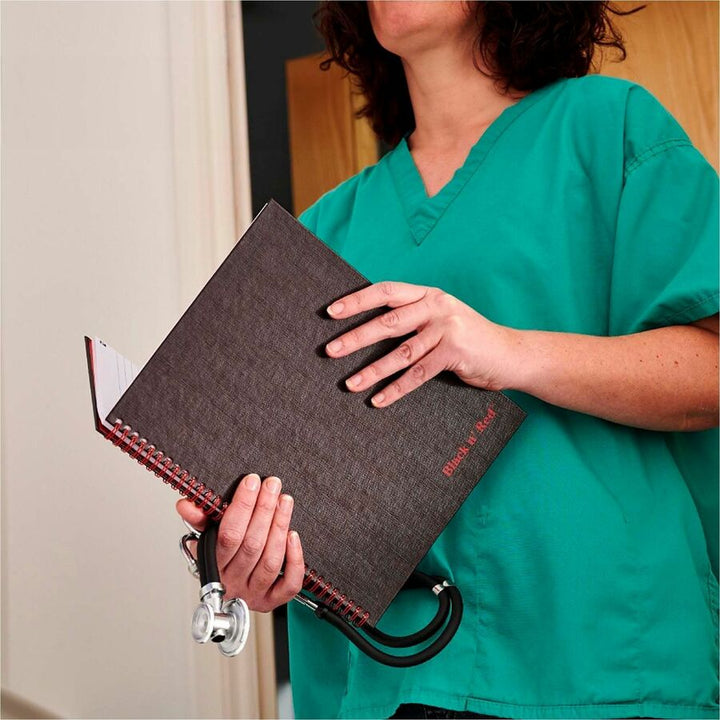 Image of Black N' Red/John Dickinson Notebook, Double-Wire, 8-1/2"Wx1-7/10"Lx12"H, 3/PK, BK/R