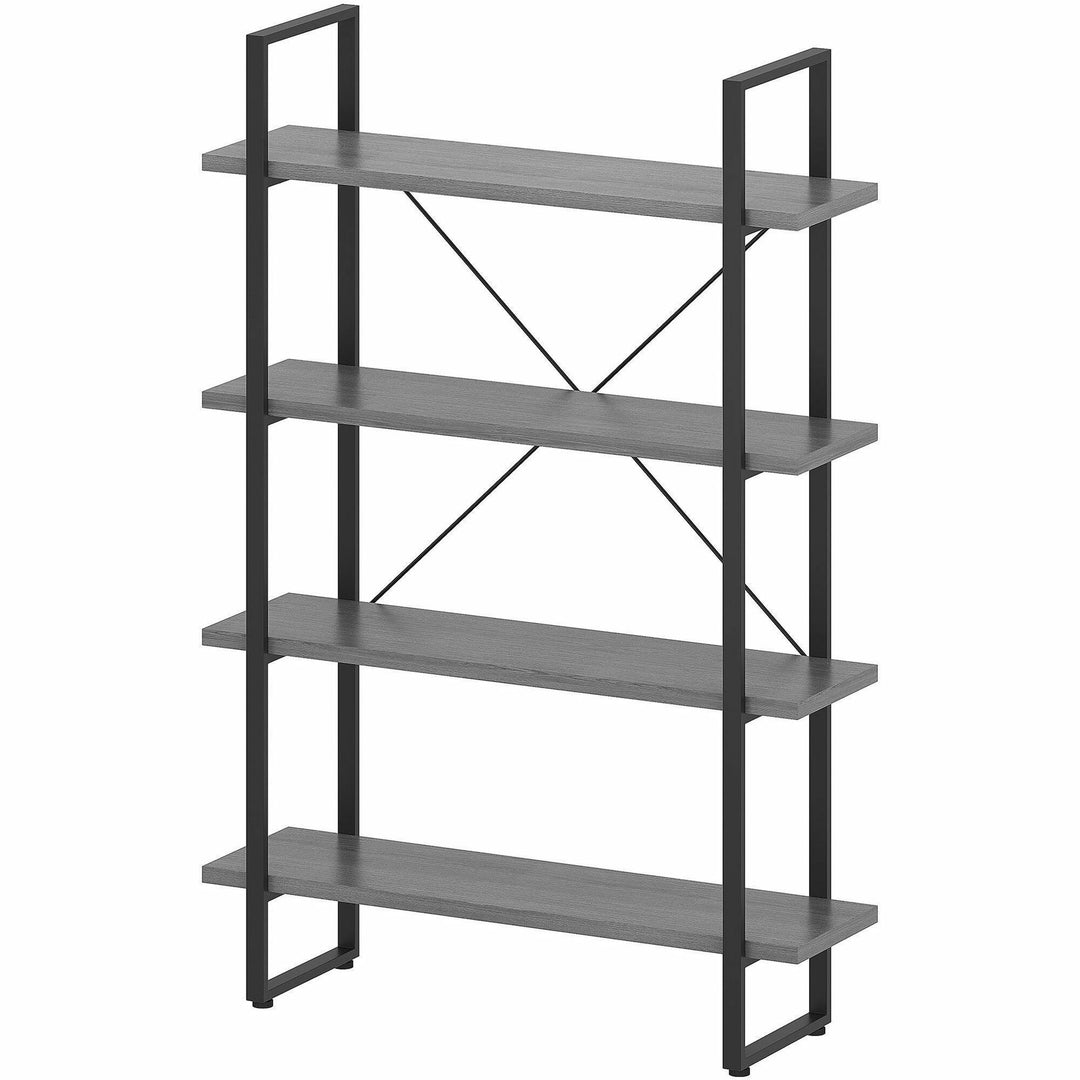 Image of Lorell Bookshelf,4 Shelves,Melamine/Steel,39.4"x11.8"x57.5",CCL
