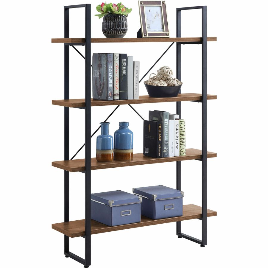 Image of Lorell Bookshelf,4 Shelves,Melamine/Steel,39.4"x11.8"x57.5",WT