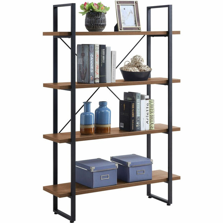 Image of Lorell Bookshelf,4 Shelves,Melamine/Steel,39.4"x11.8"x57.5",WT